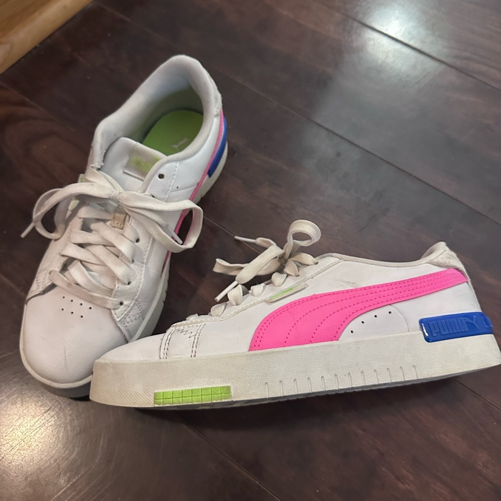 Puma Women's Jada Blend White Pink Blue Casual Shoes Sneaker Size 8
